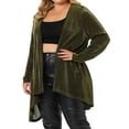 thumbnail image 4 of Agnes Orinda Women's Plus Size Sparkly Cardigan Metallic Shrug Long Sleeve Shiny Sequin Party Cardigan 1X Gold, 4 of 6