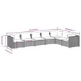 thumbnail image 3 of vidaXL 7 Piece Garden Lounge Set with Cushions Poly Rattan Black, 3 of 5