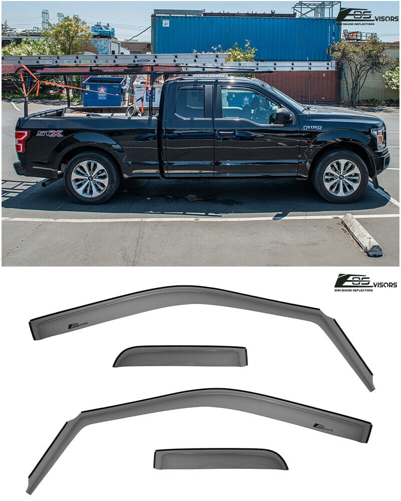 For 2015 2016 2017 Ford F-150 SuperCab Only Windows Visors Rain Guards 