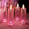 thumbnail image 4 of Rose Shadow LED Flameless Candles, 4PCS Romantic Battery Operated Candles Led Pillar Candles for Valentines Anniversary Wedding Christmas Decorations, 4 of 14