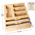Ziplock Bag Organizer Woodmoon, 6 in 1 Foil Dispenser with Cutter