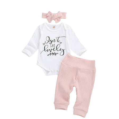 

Bmnmsl Baby Autumn Sets Long Sleeves Knitting Romper Jogger Pants Headband