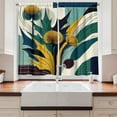 thumbnail image 3 of Ambesonne Floral Eucalyptus Kitchen Curtains, Abstract Thistles, 55"x30", Teal Mustard Blue, 3 of 3
