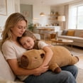 thumbnail image 6 of Soft Capybara Stuffed Animal Plush Pillow for Kids Adults, Huggable Sleeping Aid Companion with Vacuum Packaging, 6 of 7