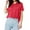 Red, variant on Afdoent Blouses For Women Solid Color Casual Short Sleeve Shirt Stylish Comfortable Fit Summer Outfits 2025