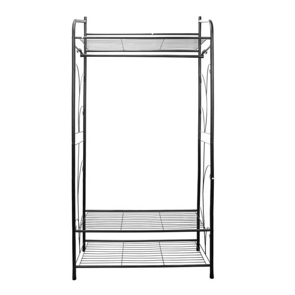 Heavy Duty Black Metal Closet Organizer Garment Rack Clothes Hanger Home Shelf