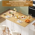 thumbnail image 4 of ANPOO Rolling Large Kitchen Island Cart with Sliding Drop Leaf, Trash Can Storage & Power Outlet, 7 Spice Racks, 63" White, 4 of 9