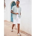 thumbnail image 3 of COOFANDY Men's Beach Shirts Short Sleeve Casual Shirt Summer Hawaiian Linen Shirts, 3 of 6