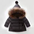 thumbnail image 2 of Dezsed Winter Jacket Girls Solid Color Hooded Snowsuit Coat With Zipper Long Sleeve Warm Children Clothes Down Windproof Jacket Outerwear 6Months-5Years On Clearance, 2 of 4
