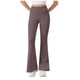 thumbnail image 2 of Pincandy Women's Solid Color High Waist Elastic Waist Yoga Pants, Flared Hem, Casual & Fitness Activities, 2 of 5