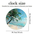 thumbnail image 3 of Blue Wall Clock Silent Non Ticking - Large Wall Clocks for Living Room Decor - Glass Beach Wall Clocks Battery Operated 16 Inches, 3 of 6