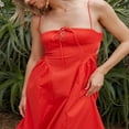 thumbnail image 3 of Women‘s Summer Solid Color Sleeveless Tie Up Spaghetti Strap Dress, 3 of 5