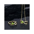 thumbnail image 5 of Gem Stone King 18K Yellow Gold Plated Silver Green Peridot Infinity Ring Pendant Jewelry Set for Women (0.81 Cttw, Gemstone August Birthstone, Heart 4MM, with 18 inch Silver Chain, Size 5), 5 of 5
