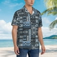 thumbnail image 5 of Daiia Snowflake Vintage Pattern Hawaiian Shirt for Men Gentle Cotton Regular Short Sleeve Casual-3X-Large, 5 of 9
