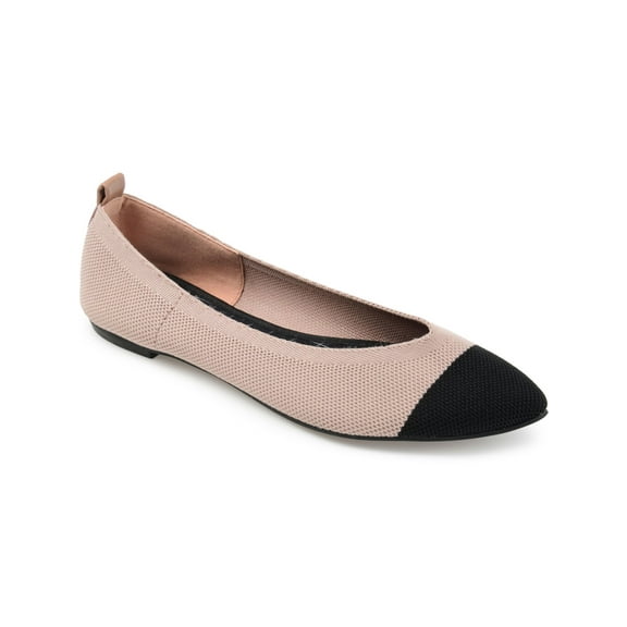 JOURNEE COLLECTION Womens Pink Cushioned Breathable Veata Pointed Toe Slip On Flats 12
