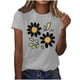 thumbnail image 1 of Camisas de Manga Corta para las Mujeres Moda Casual Impresión Cuello Redondo Suéter Tee Blusas, 1 of 3
