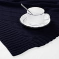 thumbnail image 5 of Unique Bargains  100% Cotton Cable Knit Throw Blanket Navy Blue 50" x 60", 5 of 8