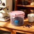 thumbnail image 6 of JHyouerji Clear Plastic Storage Canister Pink Stackable Dry Food Container Jar for Pantry Grains Nuts Cereals Snacks and Kitchen Organization, 6 of 6