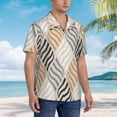 thumbnail image 3 of Honeii Geometric Print Men’s Hawaiian Shirt,Classic Button-Down Short Sleeve Shirt, for Beach, Vacation, and Outdoor Activities,3X-Large, 3 of 7