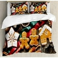 thumbnail image 3 of Gingerbread Man Duvet Cover Set Twin Size, Delicious Homemade Cookies Dried Fruits and Bakery Tools Festive Rustic, Decorative 2 Piece Bedding Set with 1 Pillow Sham, Multicolor, by Ambesonne, 3 of 3
