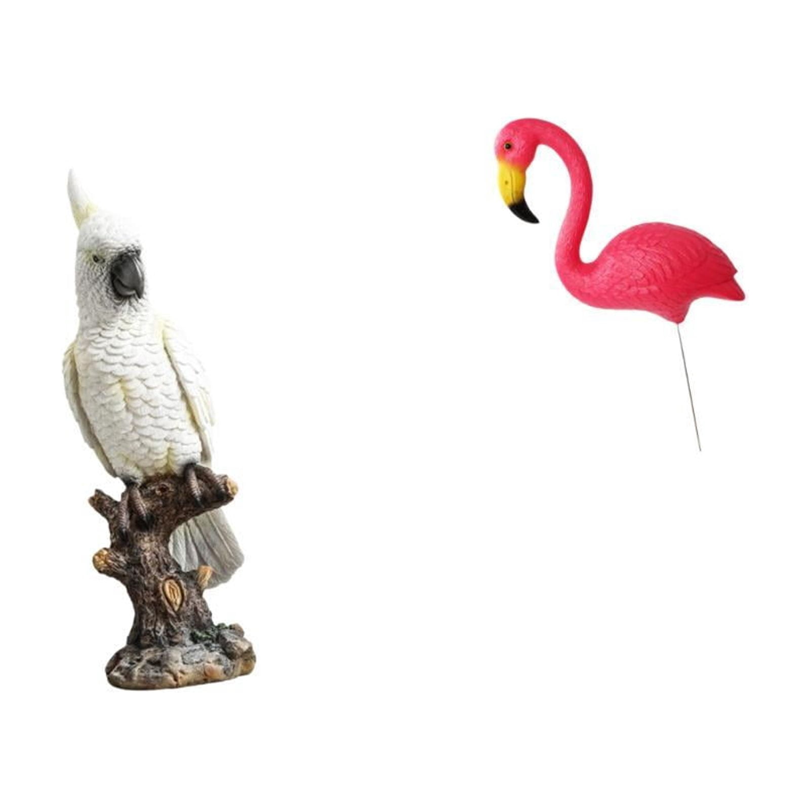CarpNettore Parrot Bird Statue Animal Sculpture Resin Indoor Decorative Figurine Desktop Ornament for Desk Table Centerpiece Fireplace Cabinet Yard Art Ornament Backyard Fairy Garden