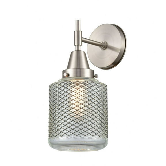 447-1W-SN-G262 Innovations Lighting Stanton - 1 Light Wall Sconce-13 Inches Tall and 6 Inches Wide-Satin Nickel Finish-Clear Wire Mesh Glass Color