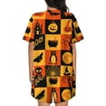 thumbnail image 3 of Bingfone Halloween Banner Symbols Print Pajamas Sets for Women Soft Short-Sleeved Pjs with Lounge Shorts Two Piece Sleepwear, 3 of 8