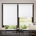 thumbnail image 2 of AOSKY Cordless Blackout Roller Shades, Free-Stop Natural Woven Window Blinds Thermal Insulated UV Protection for Home and Office, 52"W x 72"H, White, 2 of 6