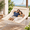 Beige, variant on Blue Stripes 2 Person Outdoor Hammock with Hardwood Spreader Bar and Polyester Pad
