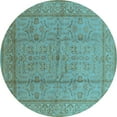 thumbnail image 1 of Ahgly Company Indoor Round Oriental Light Blue Industrial Area Rugs, 3' Round, 1 of 4
