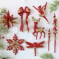 thumbnail image 7 of Dserhfy Glitter Sequined Christmas Ornament Red Snowflake/Butterfly/Star/Reindeer/Ballerina Hanging Decoration for Xmas Tree Doors Windows Walls Holiday Home Decor, 7 of 7