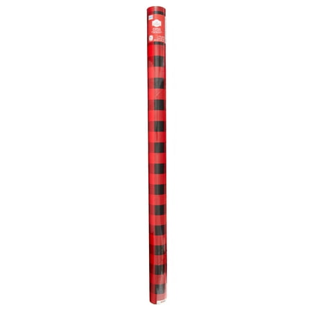 Red and Black Buffalo Plaid Christmas Gift Wrap Paper, 30" Wide, 160 Sq. ft., by Holiday Time