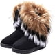 thumbnail image 2 of Winter Snow Boots Women Ankle Slip On Boots Faux Fox Rabbit Fur Suede Flat Shoes zhangyuxiang LED, 2 of 2