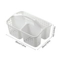 thumbnail image 3 of Portable Bath Storage Basket with Partitions, Plastic Shower Caddy Organizer for Bathroom Toiletries, Travel, Pool, & Camping | White Water-Resistant Handheld Tote with Non-Slip Base, 3 of 6