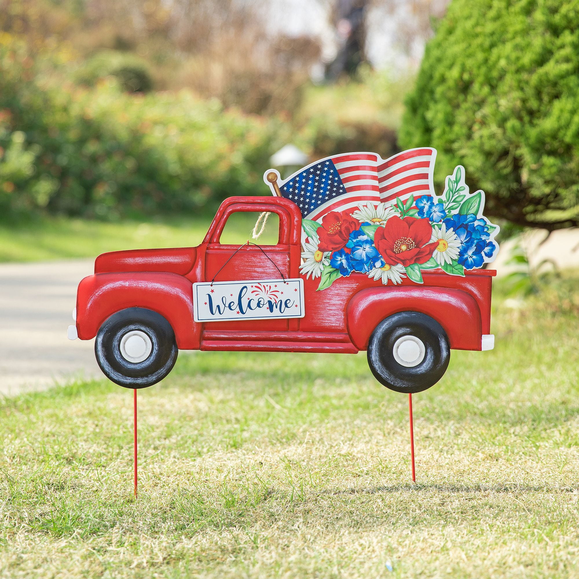 Large Red Truck Yard Decornull
