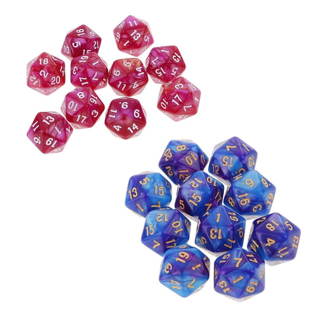 20 Piezas de Dados de 20 Caras, Dados Poliédricos D20, para Mazmorras Y Dragones, MTG, RPG Hugo Dados poliédricos