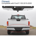 thumbnail image 2 of Rear Step Bumper Assembly with Max Tow Hitch & Parking Aid Sensor Hole Compatible with 2015-2020 Ford F150 Replace# FO1103191, Chrome, 2 of 8