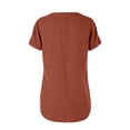 thumbnail image 5 of T Shirts for Women 2026 Summer Linen Lightweight Short Sleeve V Neck Loose Business Casual Office Work Tshirt Blouse, 5 of 6