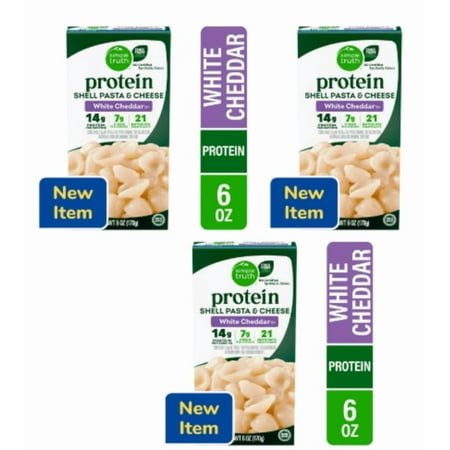 3 Pack Simple Truth Protein Shell Pasta & White Cheddar  High Protein 14g  Plant Based Fiber 7g  6oz Box