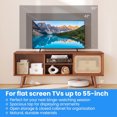 thumbnail image 5 of Modern TV Stand for TVs up to 55" with Rattan& Glass Sliding Doors, Entertainment Center Media Console for Living Room, Bedroom,Brown, 5 of 9