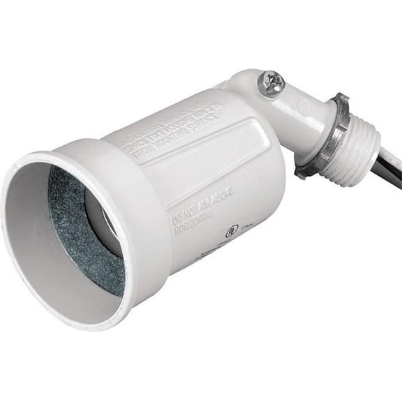 14330WH White Weatherproof Pigtail Lampholder