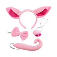 thumbnail image 4 of 4 Piezas Disfraz de Cerdo Kits de Disfraces de Animales Banda para el Cabello Juego de Cosplay Orejas Diadema Nariz Pajarita Cola para Fiestas Cosplay, 4 of 8