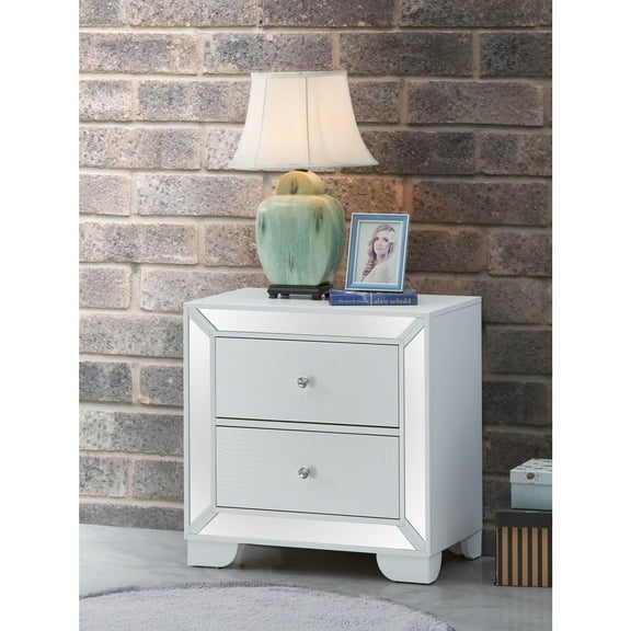 Glory Furniture Hollywood Hills 2 Drawer Nightstand in White