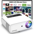 thumbnail image 1 of Proyector HOPVISION Blanco 1080P Full HD de 15,000 Lux Compatible con 4K y 350 Pulgadas, 1 of 8