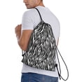 thumbnail image 3 of Kdxio Zebra Print Drawstring Backpack Bag,Waterproof Draw String Back Sack, Gym Drawstring Bags Swim Bag For Unisex, 3 of 9