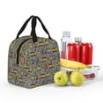 thumbnail image 4 of Rateoe Funny Construction Pattern Insulated Lunch Bag with Thick Aluminum Foil Lunch Tote Bag with Front Pocket for Men and Women, Ideal for Work, School, Picnics, and Travel, 4 of 5
