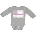 thumbnail image 3 of Inktastic Breast Cancer Awareness Pink Ribbons and Flag Boys or Girls Long Sleeve Baby Bodysuit, 3 of 5