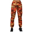 thumbnail image 2 of MPWEGNP Women Pants Cargo Trousers Camouflage Pants Elastic Waist Casual Multi Outdoor Jogger Pants with Pocket Orange XXL, 2 of 5