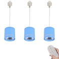 thumbnail image 1 of FSLiving Remote Control 7W LED Track Linear Look Blue Pendant Lights H-Type Track Light with Focused Adjustable Industrial COB LED Dimmable for Dining Room Customizable - Set of 3, 1 of 8