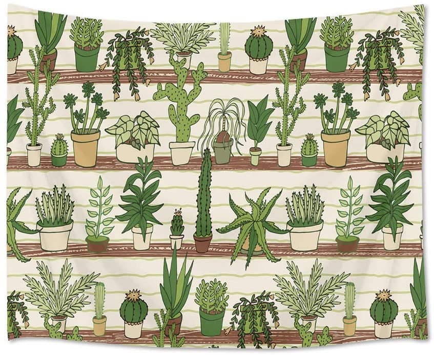 Tropical Cactus Tapestry Wall Hanging Living Room Bedspread Dorm Decor Cover New 
